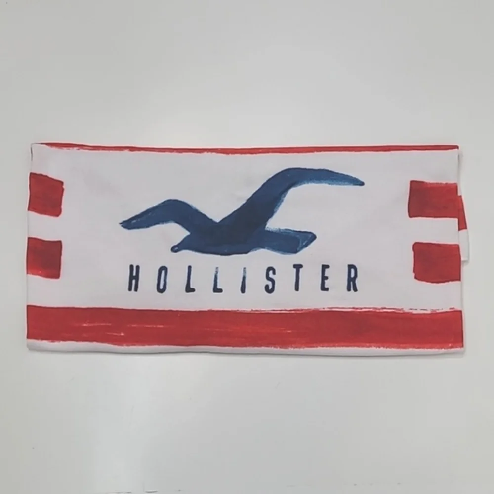 Hollister Graphic Brand Name Logo Swim Towel Striped Flag Beach Pool Blanket